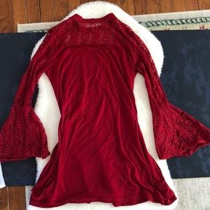 SHEIN Red lace dress